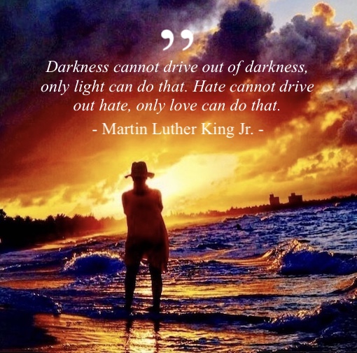 Martin Luther King quote on background of beach